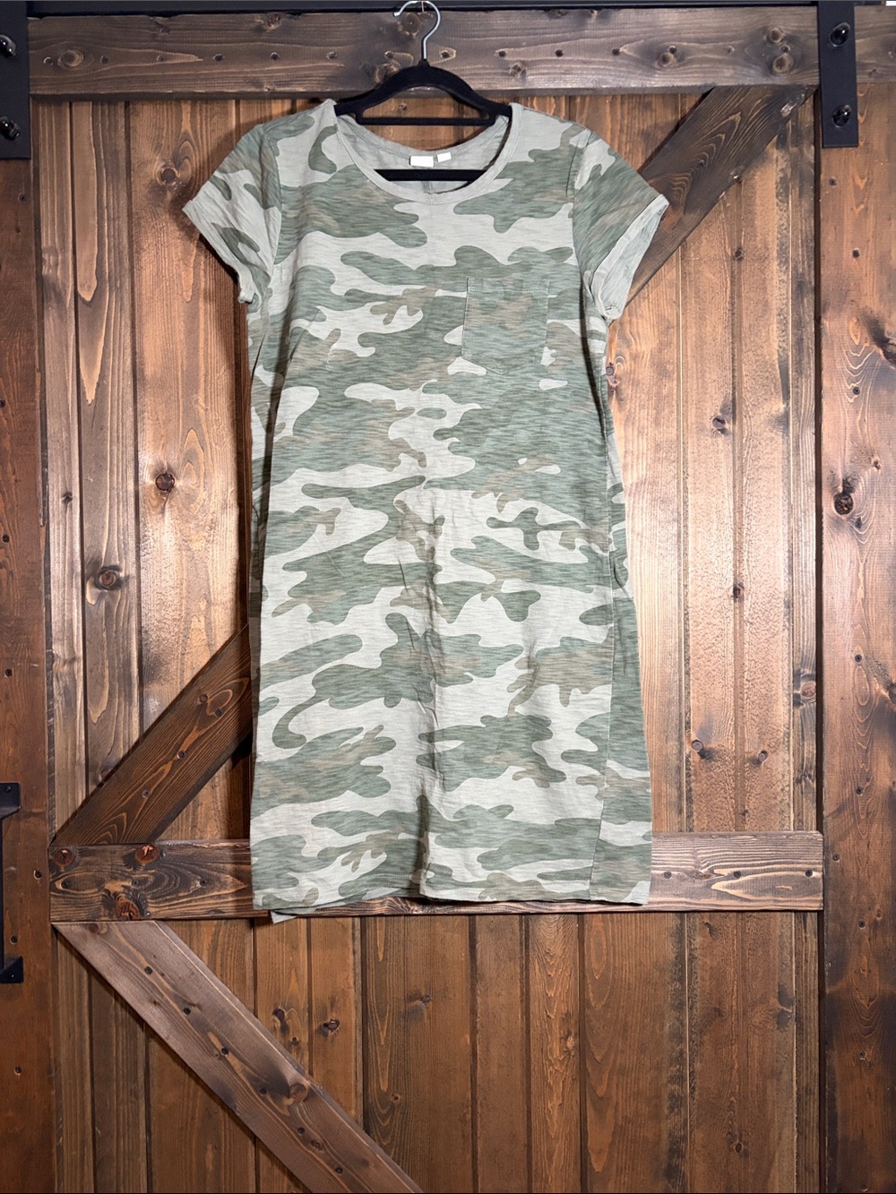 GAP Green & Olive Camouflage T-Shirt Dress